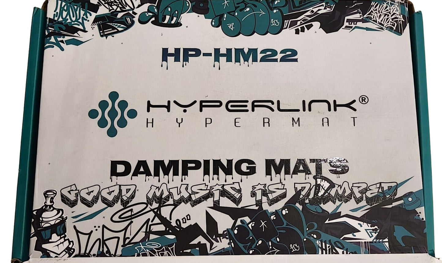 Hyperlink Hypermat damping mat packaging with branding and product details.