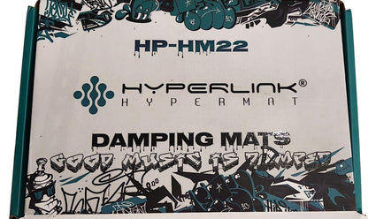 Hyperlink Hypermat damping mat packaging with branding and product details.