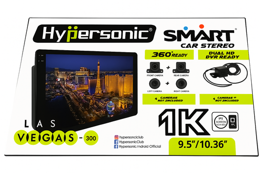Hypersonic Smart Car Stereo packaging with Las Vegas image and product details.