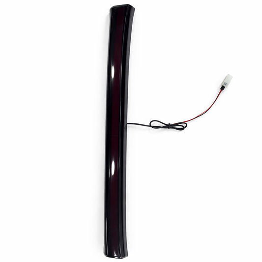 Black car antenna with wiring on a white background