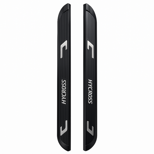 Two black car roof racks with 'HYCROSS' branding on a white background