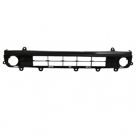 Black car bumper on a white background