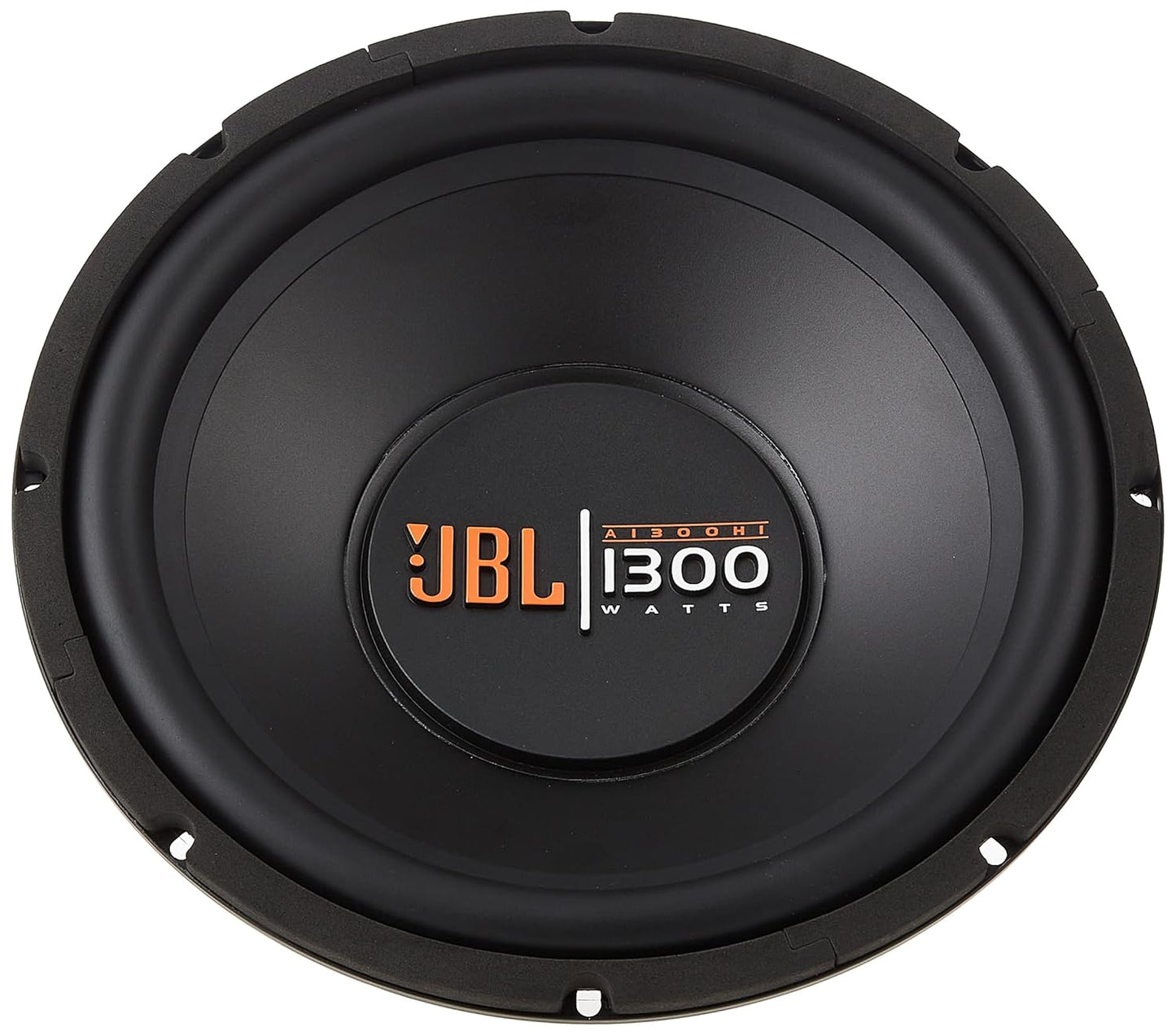 JBL subwoofer with 1300 watts rating on a white background