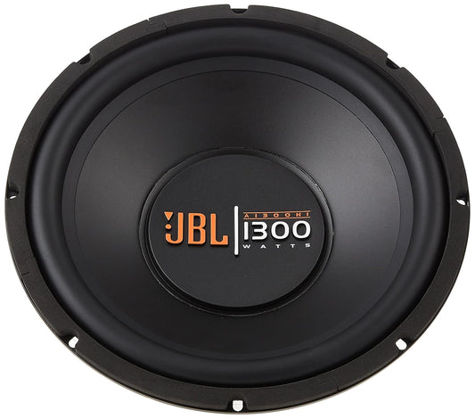 JBL subwoofer with 1300 watts rating on a white background