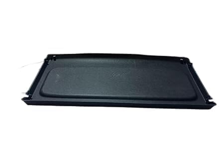 Black plastic tray on a white background