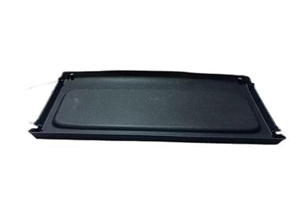 Black plastic tray on a white background