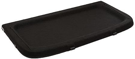 Black plastic tray on a white background