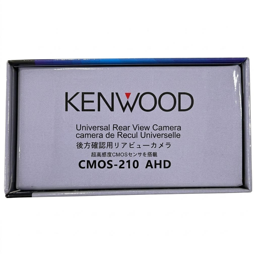 Kenwood Universal Rear View Camera packaging on a white background