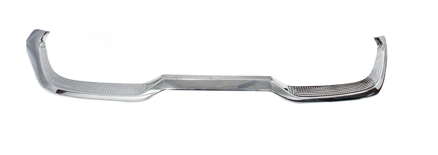 Chrome car bumper on a white background