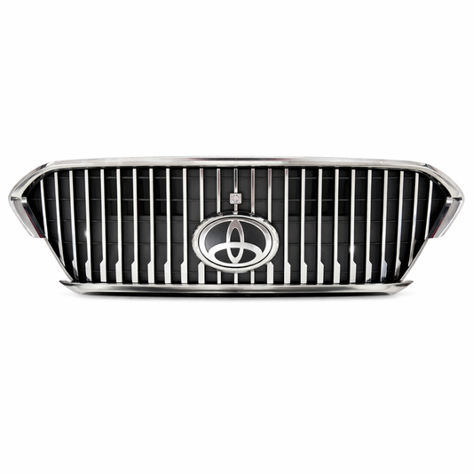 Car grille with a brand logo on a white background