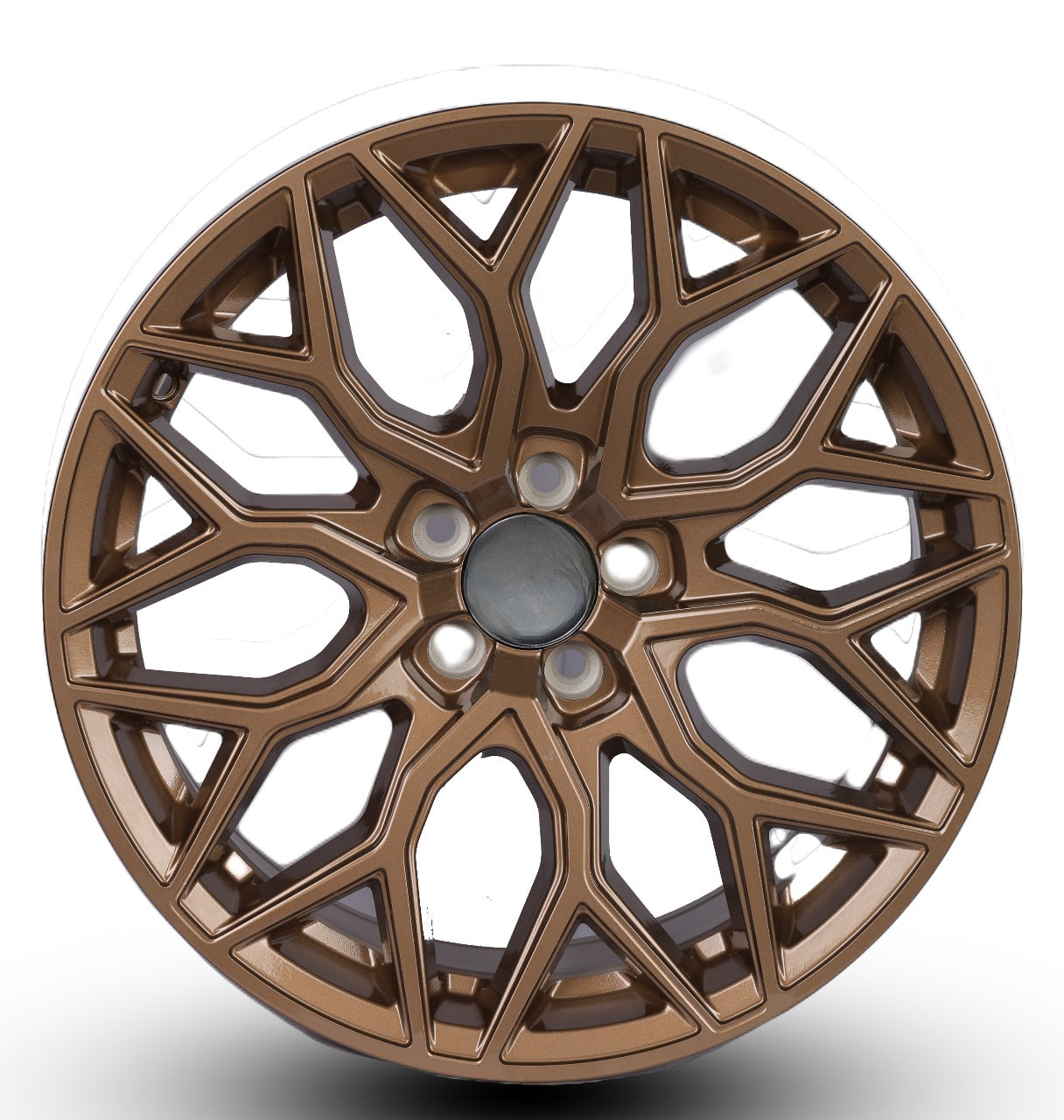 Bronze alloy wheel rim on a white background