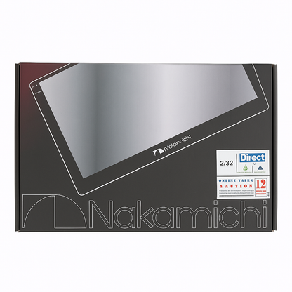 Nakamichi product packaging with a reflective surface