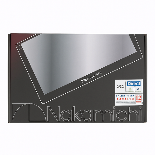 Nakamichi product packaging with a reflective surface