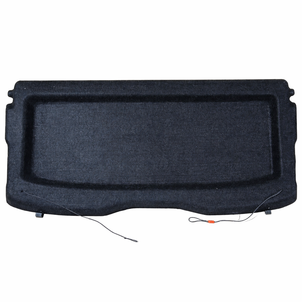 Black rectangular speaker grille on a white background