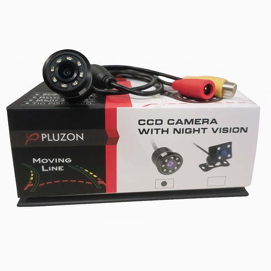 Pluzon CCD camera with night vision on a white background
