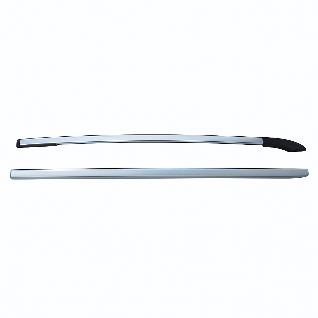 Two car roof racks on a white background