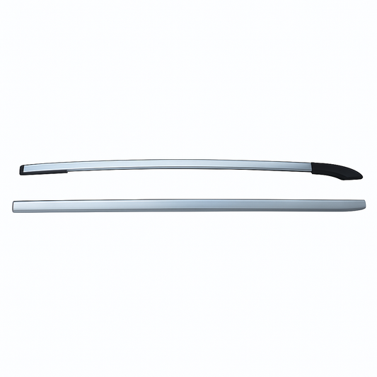 Two car roof racks on a white background