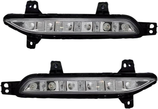 Two car fog lights on a white background