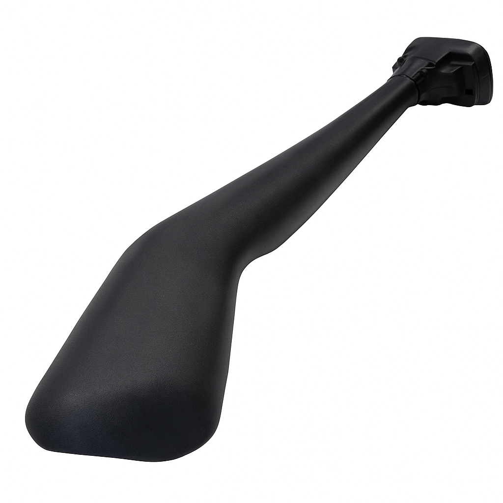 Black motorcycle mirror on a white background