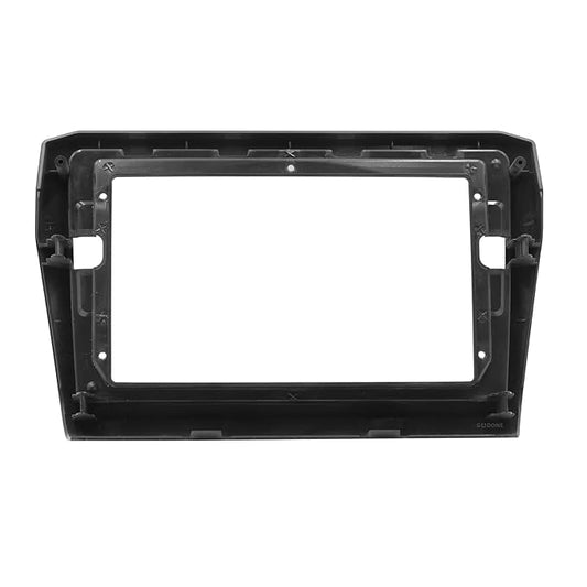 Black car stereo dashboard frame on a white background