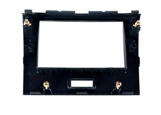 Black car stereo dashboard frame on a white background
