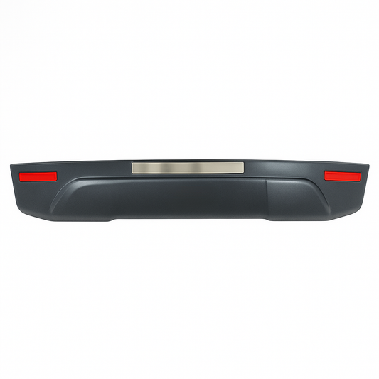 Car bumper with red reflectors on a white background