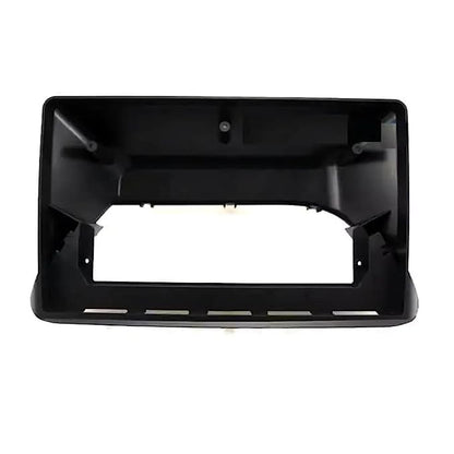 Black plastic component on a white background