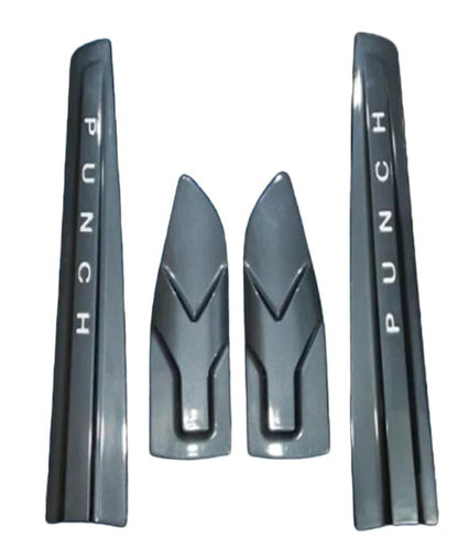 Pair of gray diving fins with 'Punch' branding on a white background