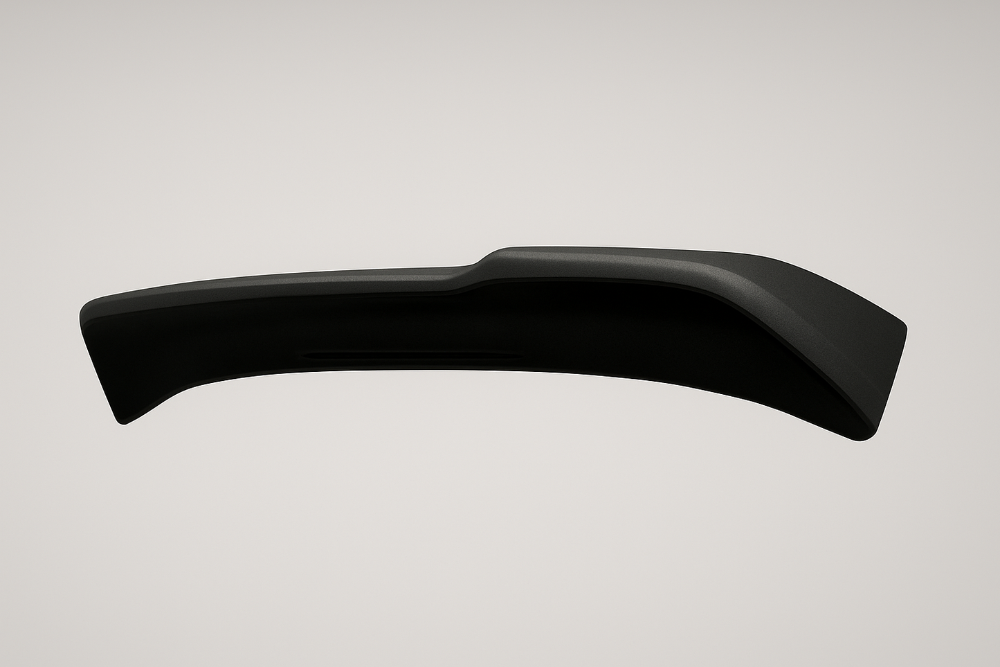 Black car spoiler on a light gray background
