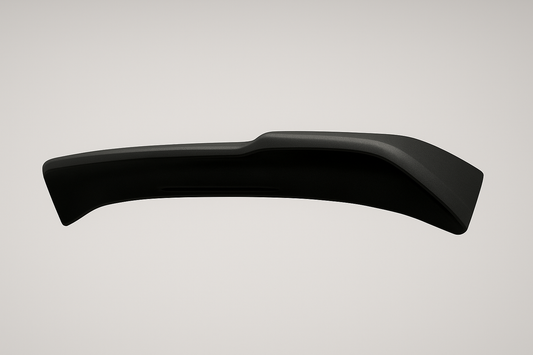 Black car spoiler on a light gray background