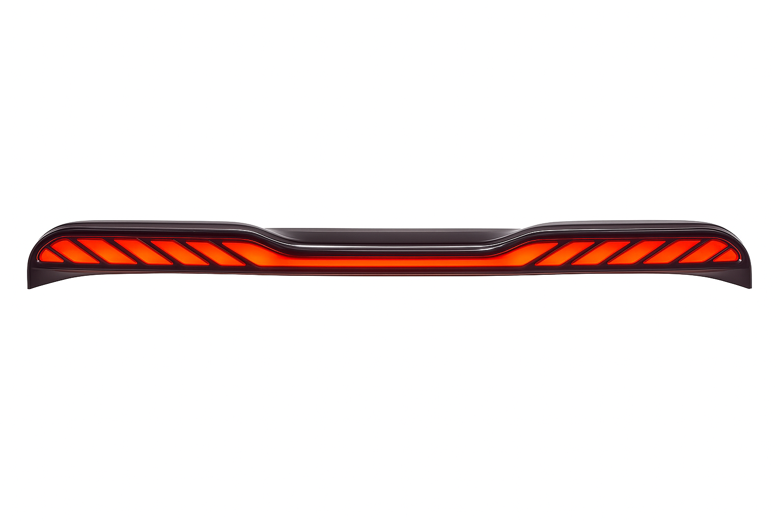 Car taillight with red and black design on a white background