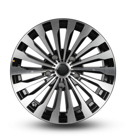 Chrome car wheel rim on a white background