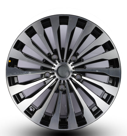Chrome car wheel rim on a white background