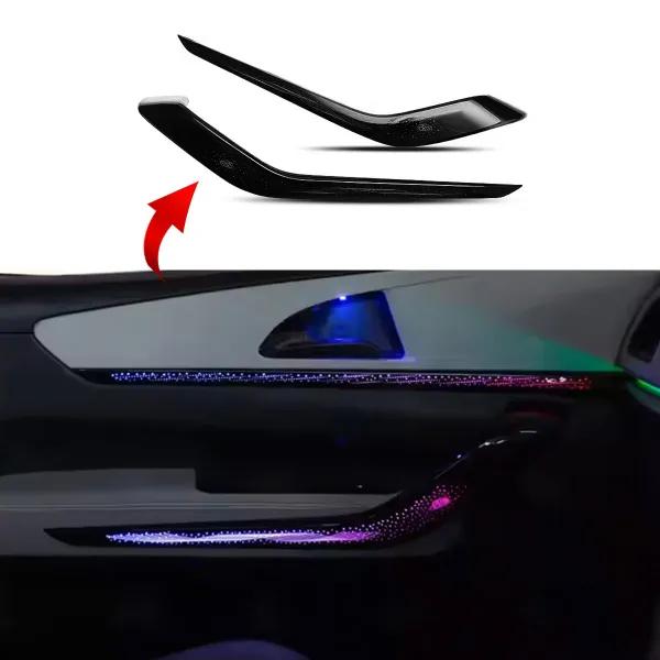 Car interior light bar with LED lights on a white background